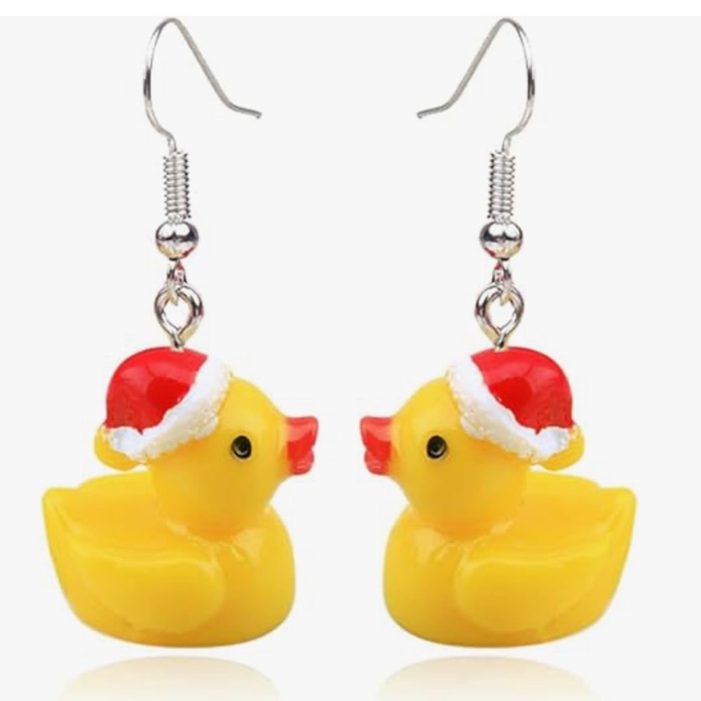 🆕 Cute Mandarin Duck Earrings for Christmas